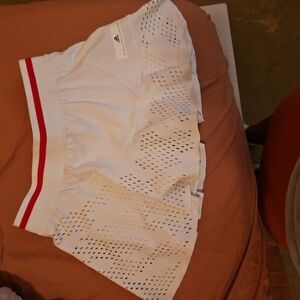 adidas White Skater Skirt with Red Waistband Stripe